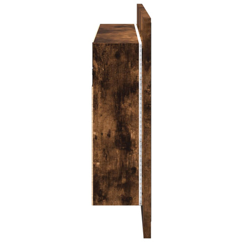 vidaXL LED Bathroom Mirror Cabinet Smoked Oak 80x12x45 cm Acrylic