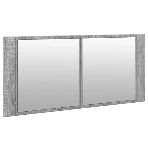 vidaXL LED Bathroom Mirror Cabinet Grey Sonoma 100x12x45 cm