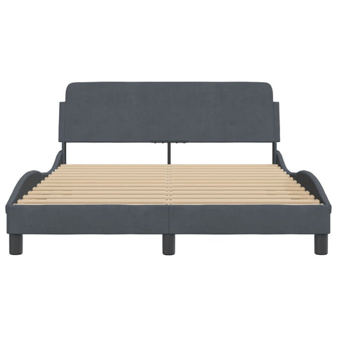 vidaXL Bed Frame "Dover" Dark Grey 135x190 cm Double Velvet