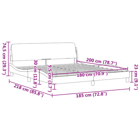 vidaXL Bed Frame without Mattress Black 180x200 cm Super King Velvet