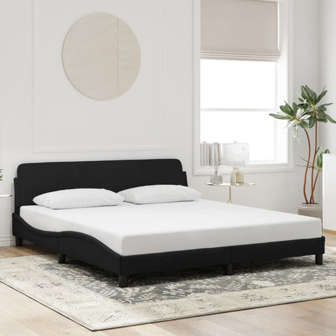 vidaXL Bed Frame without Mattress Black 180x200 cm Super King Velvet