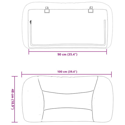 vidaXL Headboard Cushion Black 90 cm Faux Leather