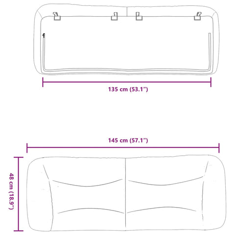 vidaXL Headboard Cushion Black 135 cm Faux Leather