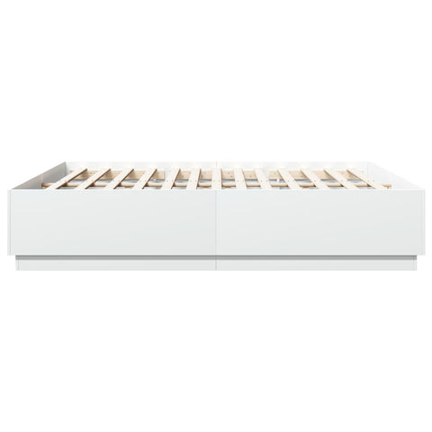 vidaXL Bed Frame with LED without Mattress White 200x200 cm