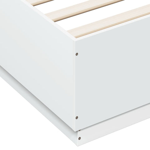 vidaXL Bed Frame with LED without Mattress White 200x200 cm