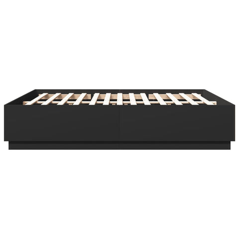 vidaXL Bed Frame with LED without Mattress Black 200x200 cm