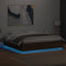 vidaXL Bed Frame with LED without Mattress Brown Oak 200x200 cm