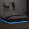 vidaXL Bed Frame with LED without Mattress Black 180x200 cm Super King