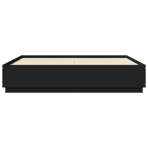 vidaXL Bed Frame with LED without Mattress Black 180x200 cm Super King
