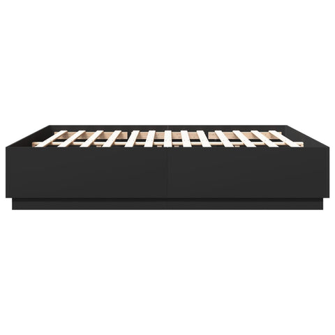 vidaXL Bed Frame with LED without Mattress Black 180x200 cm Super King