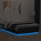 vidaXL Bed Frame with LED without Mattress Black 150x200 cm King Size