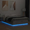 vidaXL Bed Frame with LED without Mattress Concrete Grey 150x200 cm King Size