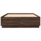 vidaXL Bed Frame with LED without Mattress Brown Oak 150x200 cm King Size
