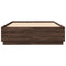 vidaXL Bed Frame with LED without Mattress Brown Oak 120x200 cm