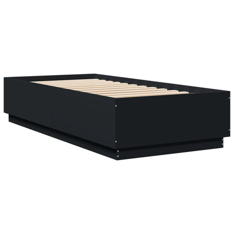 vidaXL Bed Frame with LED without Mattress Black 100x200 cm