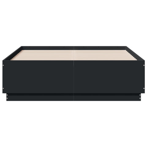 vidaXL Bed Frame with LED without Mattress Black 135x190 cm Double