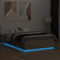 vidaXL Bed Frame with LED without Mattress Sonoma Oak 135x190 cm Double