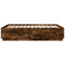 vidaXL Bed Frame with LED without Mattress Smoked Oak 135x190 cm Double