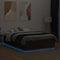 vidaXL Bed Frame with LED without Mattress Brown Oak 135x190 cm Double
