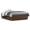 vidaXL Bed Frame with LED without Mattress Brown Oak 120x190 cm Small Double