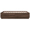 vidaXL Bed Frame with LED without Mattress Brown Oak 120x190 cm Small Double