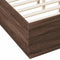 vidaXL Bed Frame with LED without Mattress Brown Oak 120x190 cm Small Double