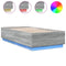 vidaXL Bed Frame with LED without Mattress Grey Sonoma 90x190 cm Single
