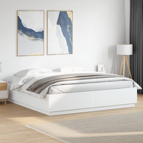 vidaXL Bed Frame without Mattress White 200x200 cm