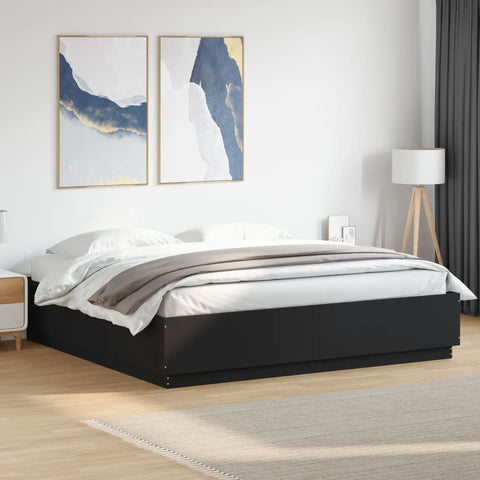vidaXL Bed Frame without Mattress Black 200x200 cm