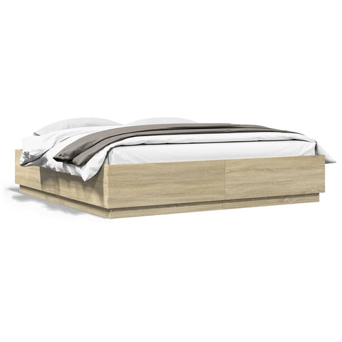 vidaXL Bed Frame without Mattress Sonoma Oak 200x200 cm