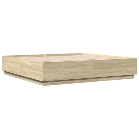 vidaXL Bed Frame without Mattress Sonoma Oak 200x200 cm
