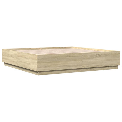 vidaXL Bed Frame without Mattress Sonoma Oak 200x200 cm