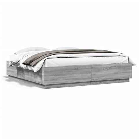 vidaXL Bed Frame without Mattress Grey Sonoma 200x200 cm