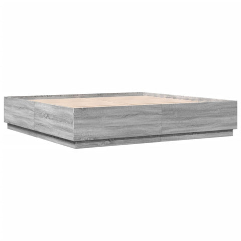 vidaXL Bed Frame without Mattress Grey Sonoma 200x200 cm