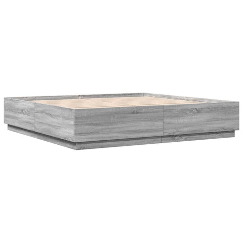 vidaXL Bed Frame without Mattress Grey Sonoma 200x200 cm