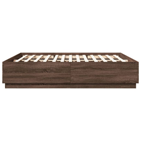 vidaXL Bed Frame without Mattress Brown Oak 200x200 cm