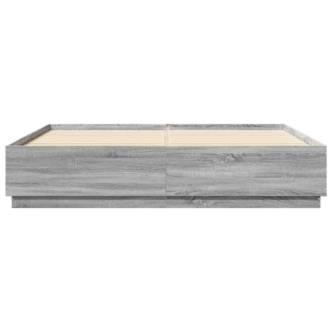 vidaXL Bed Frame without Mattress Grey Sonoma 180x200 cm Super King