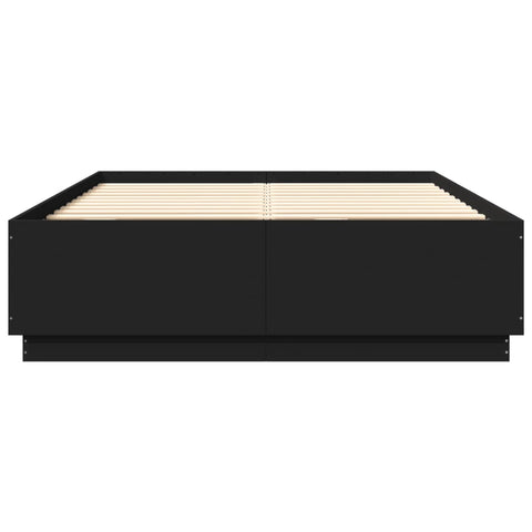 vidaXL Bed Frame without Mattress Black 150x200 cm King Size