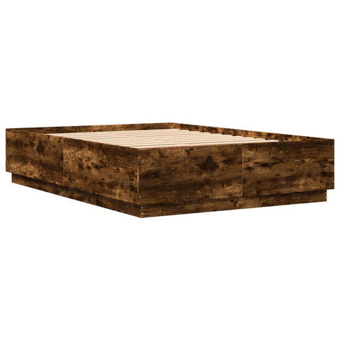 vidaXL Bed Frame without Mattress Smoked Oak 150x200 cm King Size