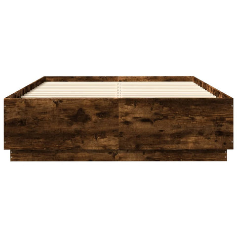 vidaXL Bed Frame without Mattress Smoked Oak 150x200 cm King Size
