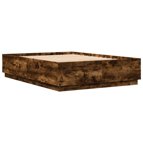 vidaXL Bed Frame without Mattress Smoked Oak 150x200 cm King Size