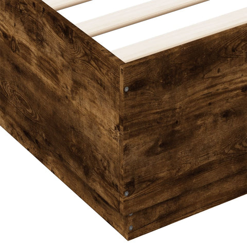 vidaXL Bed Frame without Mattress Smoked Oak 150x200 cm King Size