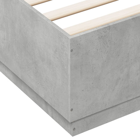 vidaXL Bed Frame without Mattress Concrete Grey 140x200 cm