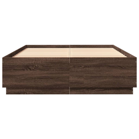 vidaXL Bed Frame without Mattress Brown Oak 120x200 cm