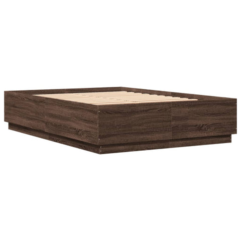 vidaXL Bed Frame without Mattress Brown Oak 120x200 cm