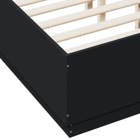 vidaXL Bed Frame without Mattress Black 140x190 cm