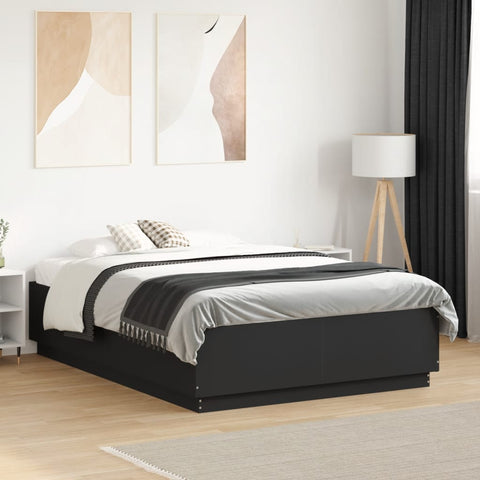 vidaXL Bed Frame without Mattress Black 140x190 cm