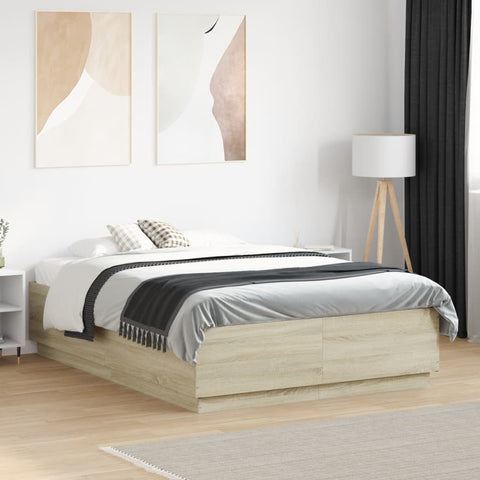 vidaXL Bed Frame without Mattress Sonoma Oak 140x190 cm