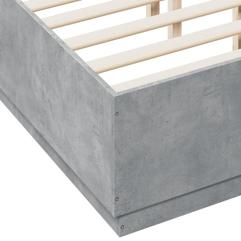 vidaXL Bed Frame without Mattress Concrete Grey 140x190 cm