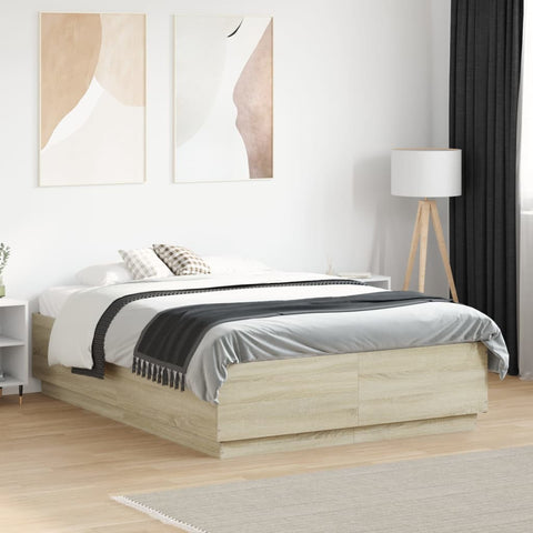vidaXL Bed Frame without Mattress Sonoma Oak 120x190 cm Small Double